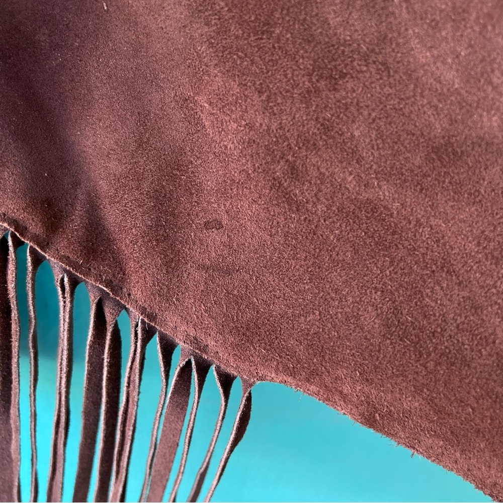 1970 Brown Super Long Fringe Suede Jacket VINTAGE WESTERN SIZE 40 OOAK - Picture 14 of 16